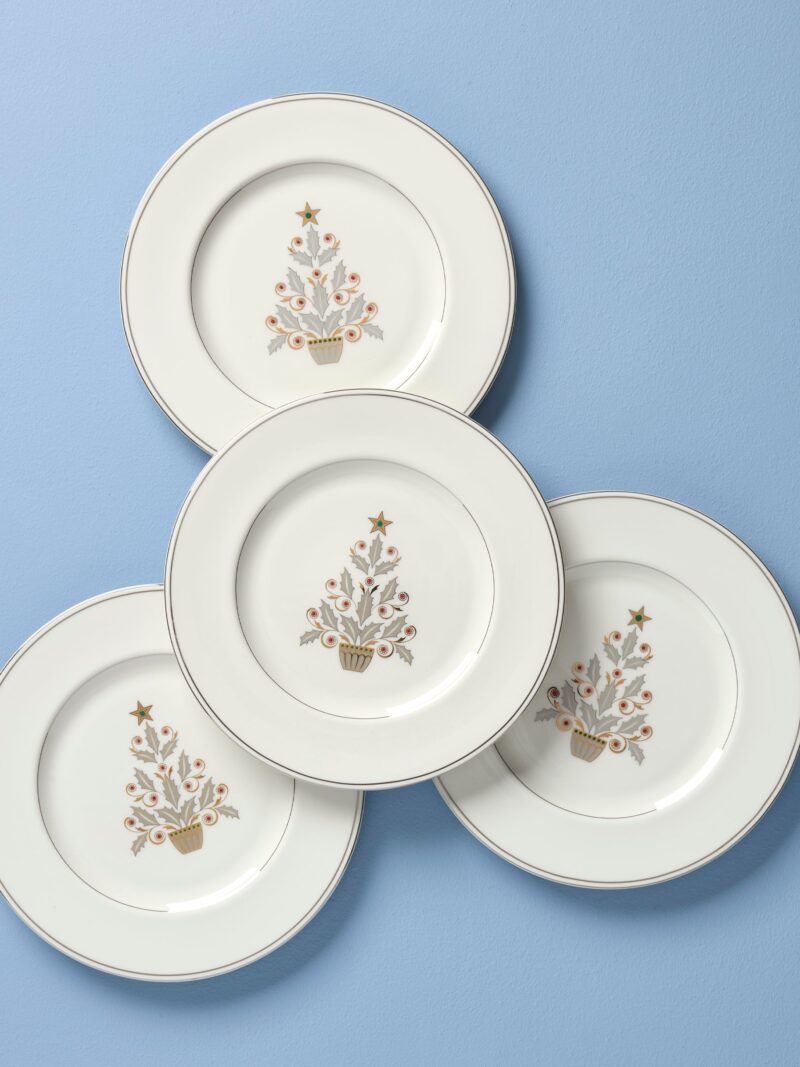 Federal Platinum Tree Accent Plates - Set of 4